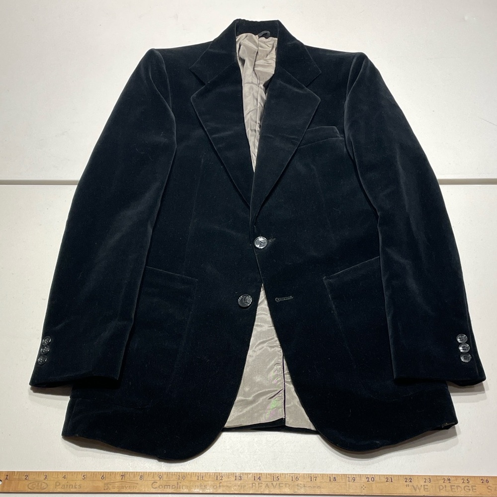 Timothy E. Size 46eu/36 (small) Black Velvet Sports Jacket